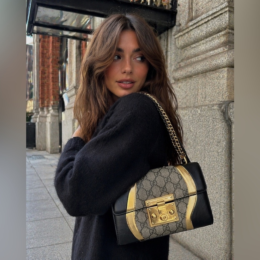 Gucci Black and Gold Crossbody Bag